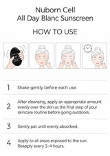How to use BLANC DUBU Nuborn Cell Cooling & Calming Sun Cream SPF 50+ PA++++ 40ml Black Edition