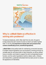 Advertisement for Medi-Balm with text explaining its effectiveness in solving skin problems.