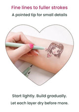 MERRYMONDE Super Twim fine and thicker lines drawn on an arm