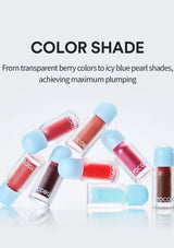 Tocomi lip glosses in various colors on a light gray background