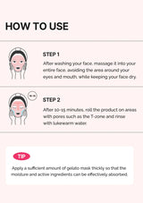 Flaner ABC Gelato Pore Mask with pink packaging and red apple slice on a light blue background