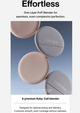 OOrthype makeup blender with 'Effortless' text and product details on a white background