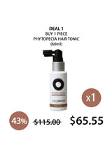 Hair tonic bottle with promotional text on a white background