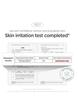 Skin irritation test completed document with research results on a white background