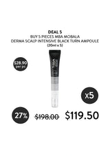 MBA Mobala Derma Scalp Intensive Black Turn Ampoule with promotional text on a white background