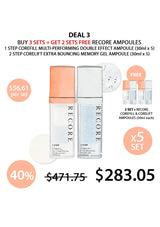 Cosmetic product packaging with pricing and promotional text on a white background