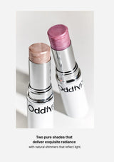 TwoOddity lipsticks with pink and beige shades on a white background