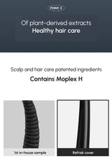 Three hairbrushes with black and brown handles on a white background