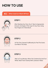 Instructions on how to use a wash-off pack with step-by-step illustrations and text.