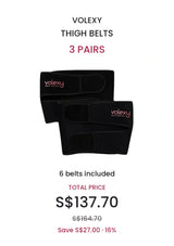 VOLEXY thigh belts, 3 pairs, total price S$137.70