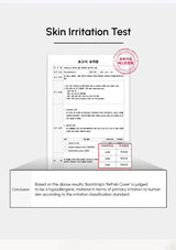 Skin irritation test document with certification on a white background