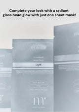 Molvany sheet mask packaging with text on a light gray background