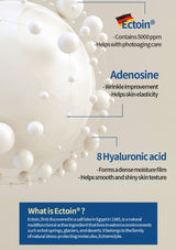 Advertisement for Ectoin with text about its benefits and uses in skincare.