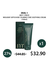 Molvany Artichoke Calming Care Soothing Cream with packaging on a white background