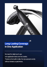 F.B Scalpt product with text about long-lasting coverage on a blue background