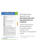 Certification document for skin irritation index test on a white background