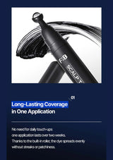 F.B Scalpt product with text about long-lasting coverage on a blue background
