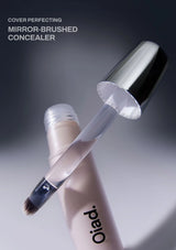 Oiad concealer with mirror and brush on a gradient background