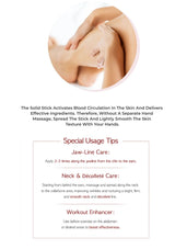 Product packaging with text on skin care benefits and usage tips.