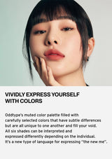 Woman with makeup and text about color palette
