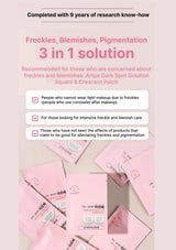 Advertisement for Artime Dark Spot Solution with pink packaging on a light background