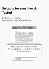 Product packaging with text about sensitivity and testing on a white background