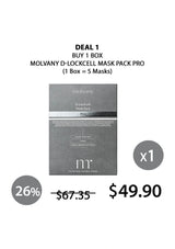 Molvany D-Lockcell Mask Pack Pro packaging with promotional pricing on a white background