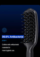 Hairbrush with antibacterial feature on a dark background