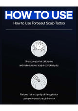 Instructions on how to use Forbeaut Scalp Tattoo with icons and text.