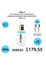 Promotional offer for Pinkghost Organic Hair Si-Weed Mist with pricing and quantity details.