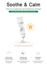 NOTS Centella Scar Ointment packaging with product details on a white background