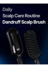 Dandruff scalp brush with digital display on a dark blue background