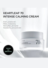 Anua Heartleaf 70 Intense Calming Cream packaging on a white background