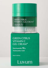 Green Citrus Vitamin C Gel Cream jar and packaging on a white background
