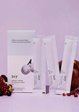 Packaging of 107 Aronia Vinegar with a purple background