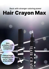 Hair Crayon Max with clinical trial information on a dark background