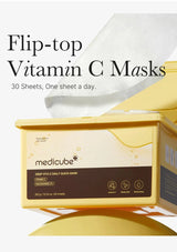 Box of Medicube Vitamin C masks with text on a white background