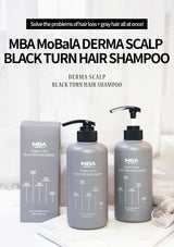 MBA MoBala Derma Scalp Black Turn Hair Shampoo with packaging on a white background