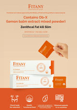Fitany product packaging with a hand holding a box on a beige background