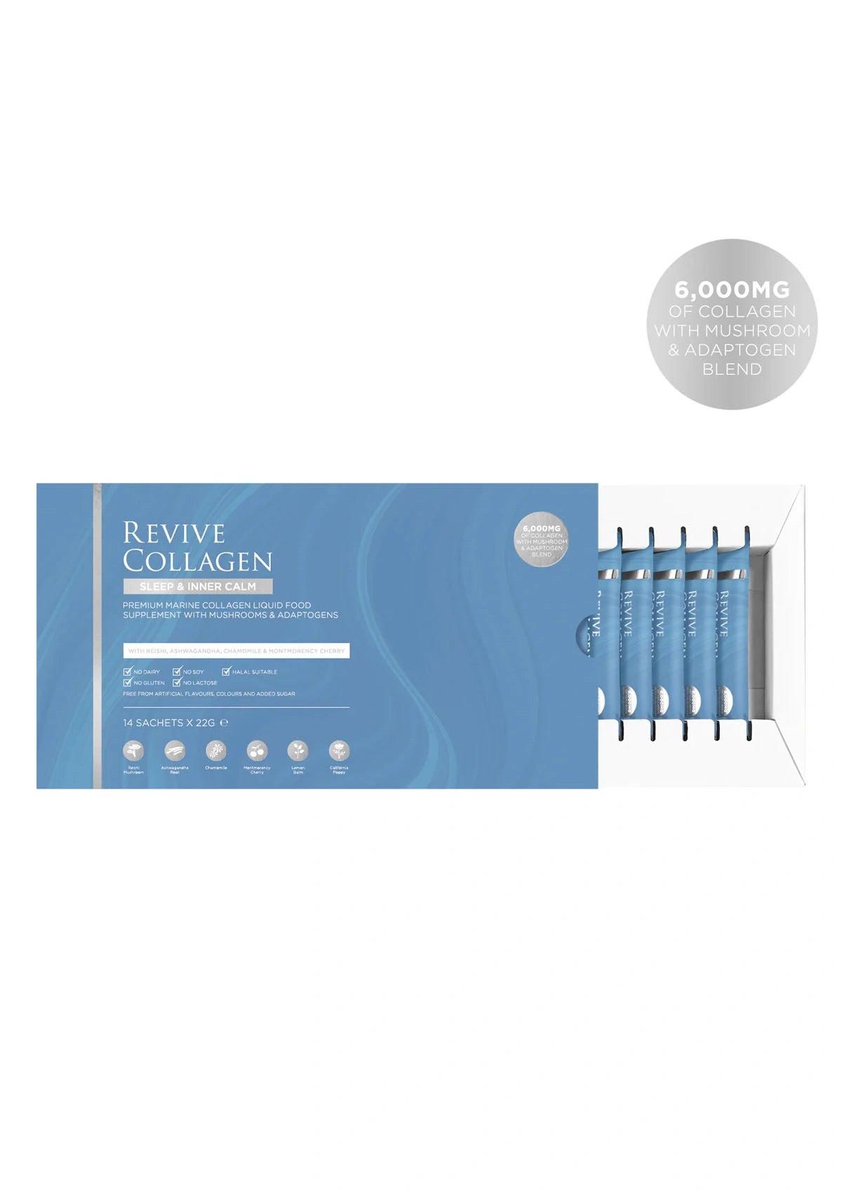 Revive Collagen product packaging with syringes on a white background
