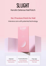 SLIGHT Keratin Defense Nail Patch packaging on a light pink background