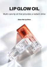 Lip glow oil with packaging on a white background