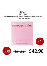 Every Routine Glossy Collagen Fill Up Mask packaging with promotional text on a white background