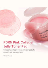 PDRN Pink Collagen Jelly Toner Pad with packaging on a white background