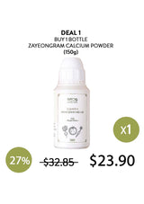 Zayeongram Calcium Powder bottle with promotional text on a white background