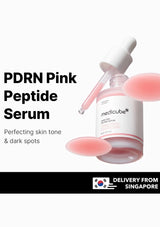 Medicube PDRN Pink Peptide Serum bottle with dropper on a white background