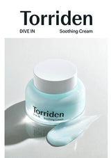 Torriden soothing cream jar on a light gray background