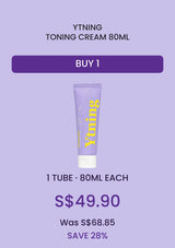 BUY 1: 1 YTNING Toning Cream 80ml tube for S$49.90, previously S$68.85, save 28%