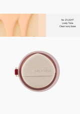 Vely Vely compact powder with clear ivory base on a white background