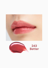Lipstick swatch labeled '243 Better' on a white background